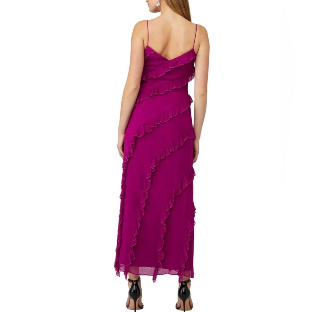 AMUR, Chara Ruffle Evening Gown Purple Sangria, Size 4 | 0910 - Picture 2 of 7
